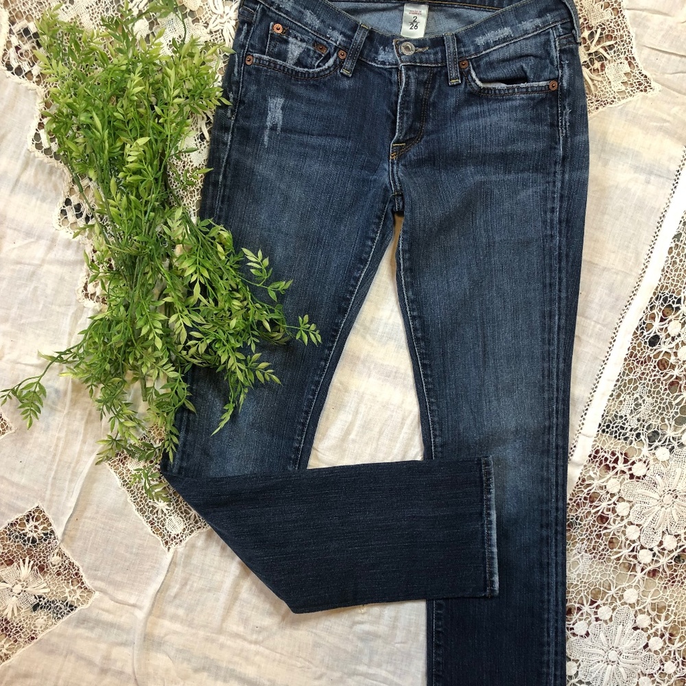 Women's 2/26 Lucky Brand Mia Jeans Low Rise Skinny Straight Leg Medium Wash